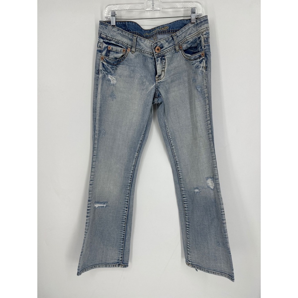 American Eagle Artist White Wash Denim Flare Jeans